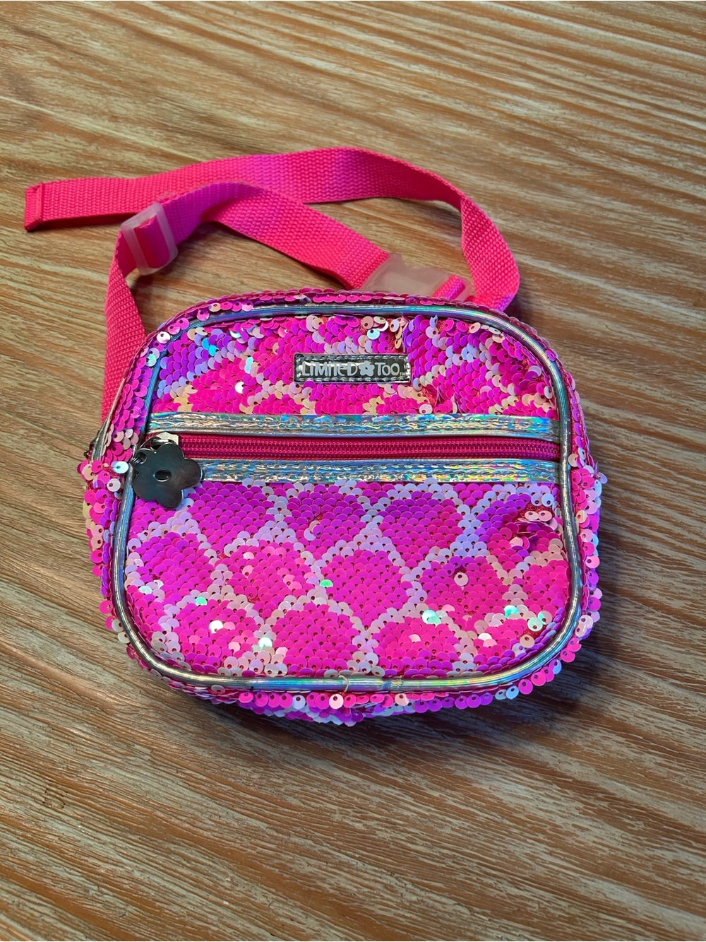 Limited Too Hot Pink Sequin Kids Crossbody Purse